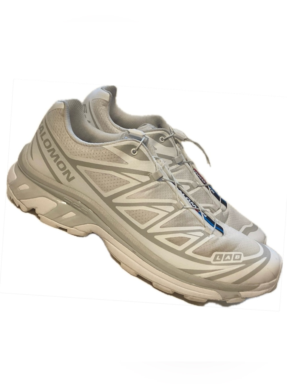 Salomon XT-6 White with gray accents Lunar Rock Sneakers Size 12.5 Men's.